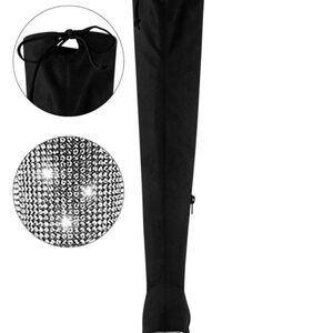 Elegant Black Over-the-Knee Women's Rhinestone Boots ( Brand New In Box)